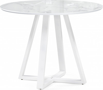 Обеденный стол Woodville Норфолк 100 (белый мрамор/белый)