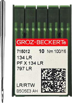 Набор игл для промышленной швейной машины Groz-Beckert 134-35 LR 100 GB-10 (10шт, для кожи)