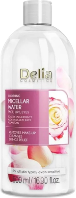 Мицеллярная вода Delia Cosmetics Успокаивающая с экстрактом лепестков розы (500мл)