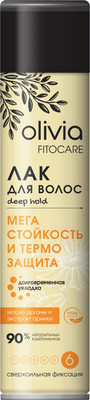 Лак для укладки волос Olivia Fitocare Мега стойкость и Термо защита сверхсильная фиксация (250мл)