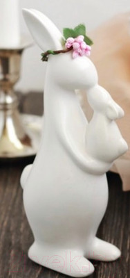Статуэтка Нашы майстры Заяц с зайчонком / 3010 (белый)