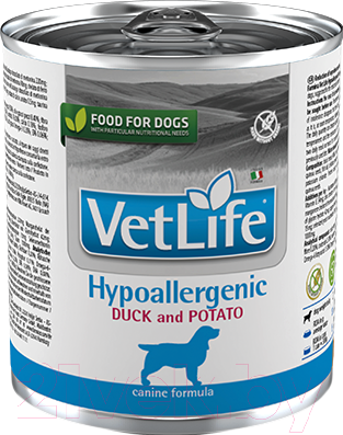 Влажный ветеринарный корм для собак Farmina Vet Life Hypoallergenic Duck & Potato (300г)
