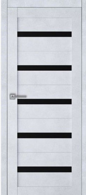 Дверь межкомнатная Bafa Техно лайт 5 80x200 (бетон снежный/черный лакобель)