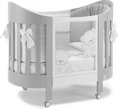 Детская кроватка Italbaby Jolie Oval / 070.1407-0530 (белый/серый)
