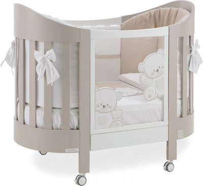 Детская кроватка Italbaby Jolie Oval / 070.1405-0530 (белый/шоколад)