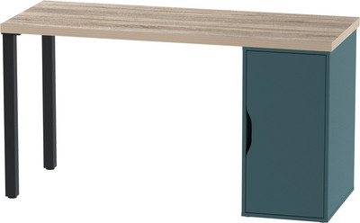 Письменный стол Mio Tesoro Ингар 2/DV/T (дуб беленый/серый/бирюзовый/черный)