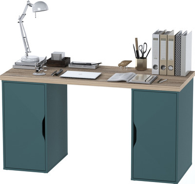 Письменный стол Mio Tesoro Ингар 2/DV/DV (дуб беленый/серый/бирюзовый)