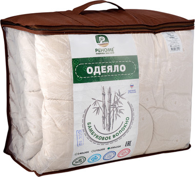 Одеяло Реноме Евро Поплин бежевый 14/254нБЖ 200x220 (бамбук, 300)