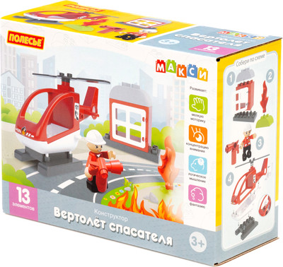 Конструктор Полесье Вертолет спасателя / 10814 (13эл)