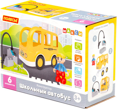 Конструктор Полесье Школьный автобус / 10807 (6эл)