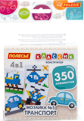 Конструктор Полесье Классик Мозаика №5 транспорт / 73195 (350эл)