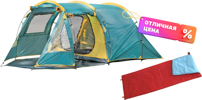 Палатка Coyote Dakota / CL-A08-Green (со спальным мешком ZC-SB001 красный)