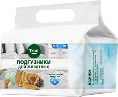 Подгузники для животных Triol Hygiene / 10541011 (XS, 12шт)