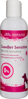 Шампунь для животных Миралек СкинВет Sensitive со скваленом и фитосфингозином / 6030 (200мл)