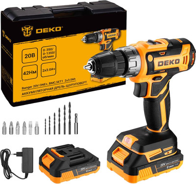 Аккумуляторная дрель-шуруповерт Deko Banger 20V ONE+ / 083-1109