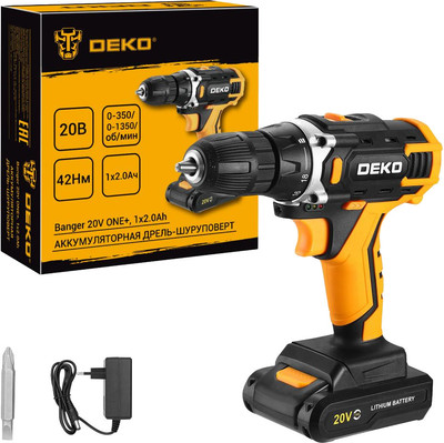 Аккумуляторная дрель-шуруповерт Deko Banger 20V ONE+ / 083-1116