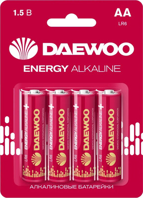 Комплект батареек Daewoo Energy Alkaline LR6 BL-4 / 5029781