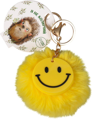 Брелок Sima-Land Пушистик на кольце. Смайл / 10473199 (желтый)