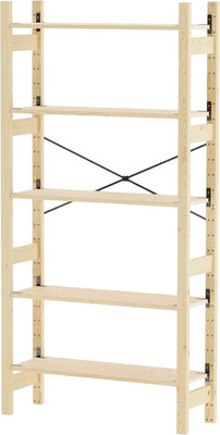 Стеллаж Dipriz Ивари 1790 мм с широкими полками / Д.35021.7 (сосна/без отделки)