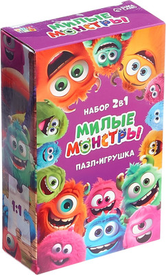 Подарочный набор Puzzle Time Милые монстрики. С игрушкой / 10776681 (54эл)