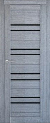 Дверь межкомнатная Bafa Техно 16 80x200 (дуб пепельный/черный лакобель)