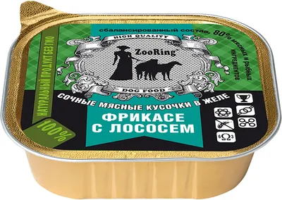Влажный корм для собак ZooRing Фрикасе с Лососем кусочки в желе / 63711 (100г)