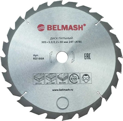 Пильный диск БЕЛМАШ 305x3.2/2.2x30 24T / RD166A