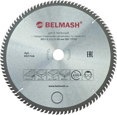 Пильный диск БЕЛМАШ 305x3.2/2.2x30 96T / RD174A