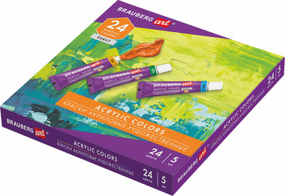 Акриловые краски Brauberg Art Debut / 192386 (24шт)