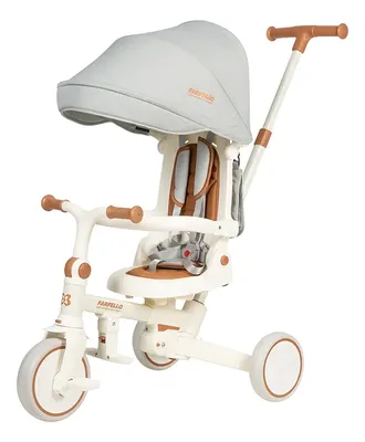 Трехколесный велосипед с ручкой Farfello 698 (серый)