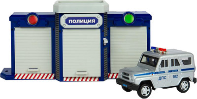Гараж игрушечный Технопарк Полиция / GATE-24-1XCAR-POL