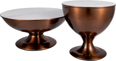 Комплект журнальных столиков Signal Salsa (белый/медный)