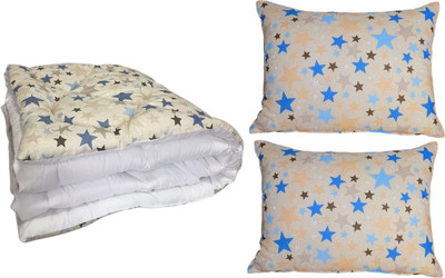 Одеяло Angellini Дуэт 8с017дб 172x205 + Подушка для сна 3с05дб (2шт, звездный/белый)