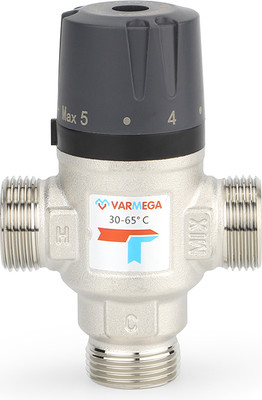 Клапан термостатический Varmega НР 1" 30-65 Kvs 1.6  / VM17203 (боковое смешение)