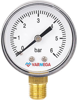 Манометр сантехнический Varmega Радиальный 50мм 6 бар 1/4" / VMMT10-500602
