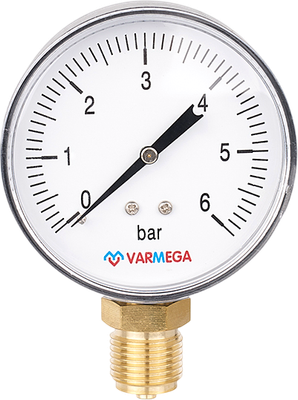 Манометр сантехнический Varmega Радиальный 80мм 6 бар 1/2" / VMMT10-800604