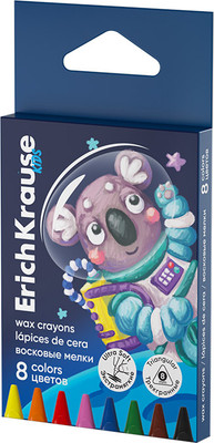 Восковые мелки Erich Krause Kids Space Animals / 62944 (8цв)
