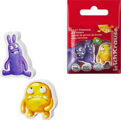 Набор ластиков Erich Krause Jolly Friends / 63830 (2шт)
