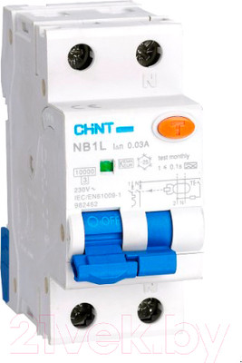 Дифференциальный автомат Chint NB1L 1P+N B16 30mA AC 10kA / 203099
