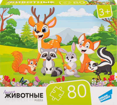 Пазл Dream Makers 80 Животные / RI8010C (80эл)