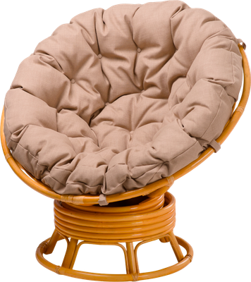 Кресло садовое Мебель Солнца Папасан вращающийся 23/01В (медный/бежевый)