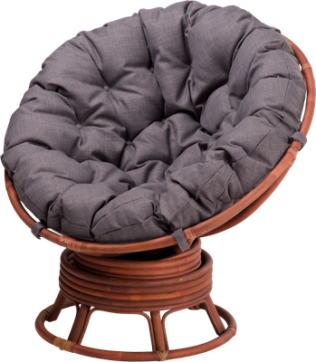 Кресло садовое Мебель Солнца Папасан вращающийся 23/01В (миндаль/серый)
