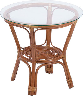 Кофейный столик садовый Мебель Солнца Багама 01/17 круглый (коньяк)