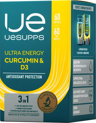 Витаминно-минеральный комплекс UESUPPS Ультра Энерджи Куркумин и Витамин D3 (60 капсул)