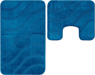 Набор ковриков для ванной и туалета Maximus Symphony 2569 (50x80/40x50, чернильно-синий)