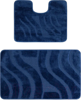 Набор ковриков для ванной и туалета Maximus Symphony 2582 (50x80/40x50, темно-синий)