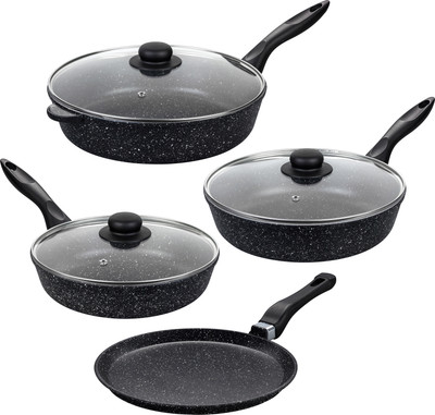 Набор сковородок Elan Gallery Гармония Вкуса / 120139+4 (черный мрамор)