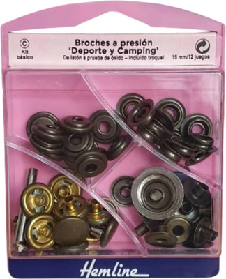 Набор кнопок для одежды Hemline H405S.A 15мм (12шт, античная латунь)