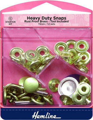 Набор кнопок для одежды Hemline H405S.G 15мм (12шт, золотистый)