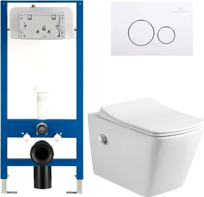 Унитаз подвесной с инсталляцией Amore di Mare Garda Bidet P310X + QuickFit 50114 + кнопка 303W